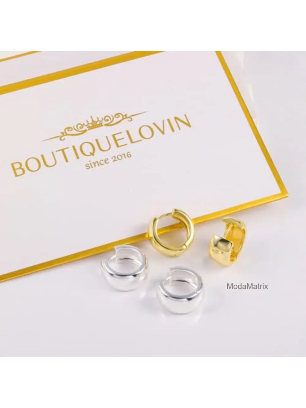 14k Gold Plated Sterling Silver Chunky Huggie Hoop Earrings for Women